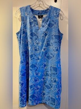 Sailor Sailor Sleeveless Blue Crab-Print Mini Dress